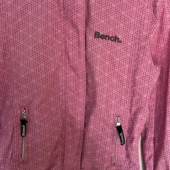 Bench Logo windbreaker hidden hood zip pink women small - Picture 4 of 9